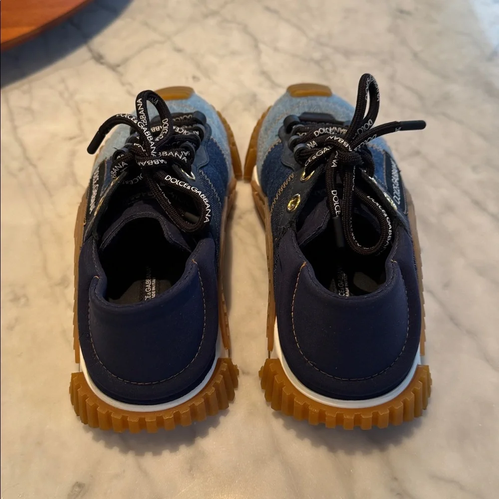 Dolce & Gabbana Denim and Tan Sneakers - Picture 2 of 5